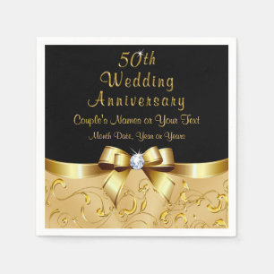 Napkins zum 50. Jubiläum, Personalisiert in 3 Größ Serviette