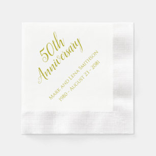 Napkins zum personalisierten 50. Jubiläum Serviette