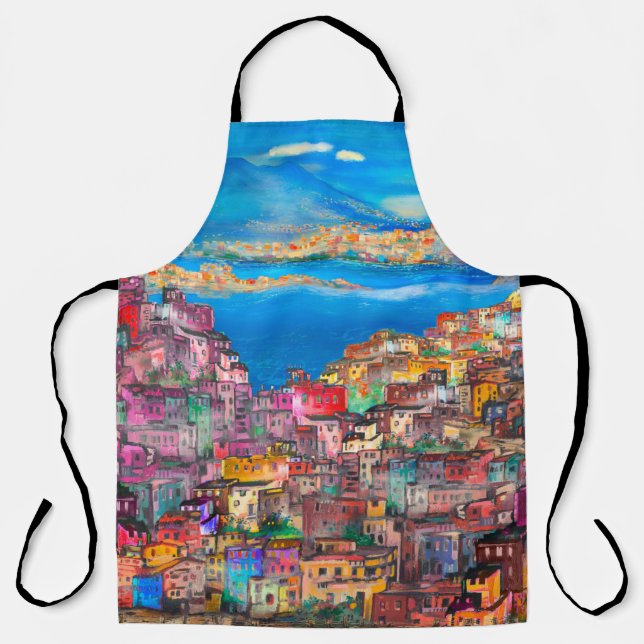 Naples cityscapeart,city,italian,landscape,modern, schürze (Vorderseite)