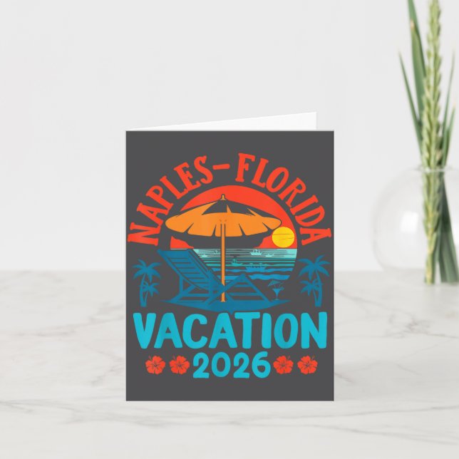 Naples Florida 2026 Family Vacation Beach Summer V Karte (Vorderseite)