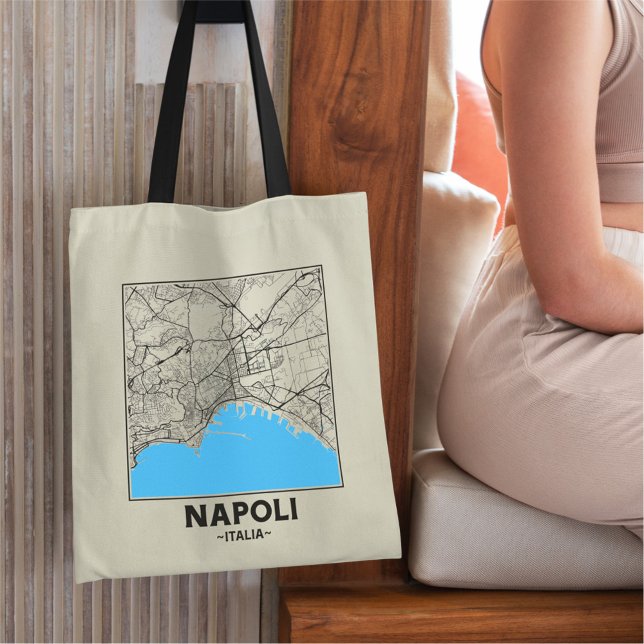 Naples, Italy City Map Tote Bag (Créateur téléchargé)