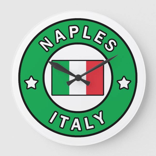 Naples Italy Große Wanduhr (Vorderseite)