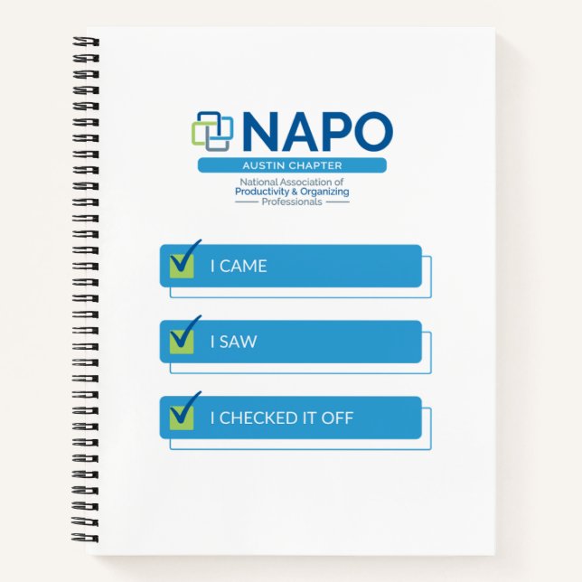 NAPO Austin I Came I Checked Notebook Notizbuch (Vorderseite)