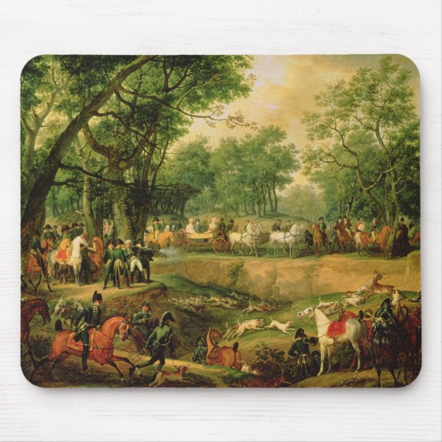 Napoleon auf einer Jagd im Compiegne Wald, 1811 Mousepad (Vorne)