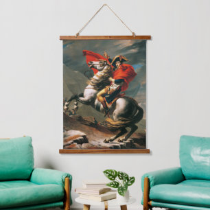 Napoleon beim Überschreiten der Alpen Klassisches  Wandteppich Mit Holzrahmen