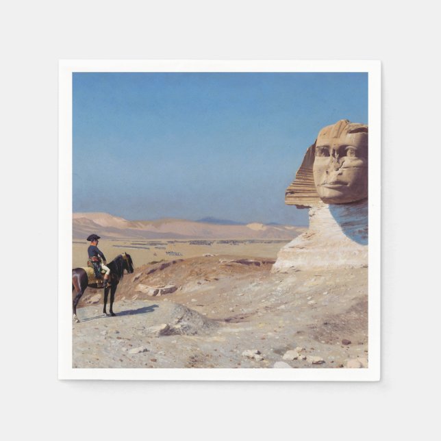 Napoleon Bonaparte Before the Sphinx (von Gérôme) Serviette (Vorderseite)