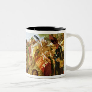 Napoleon Bonaparte, der die Rebellen begnadigt Zweifarbige Tasse