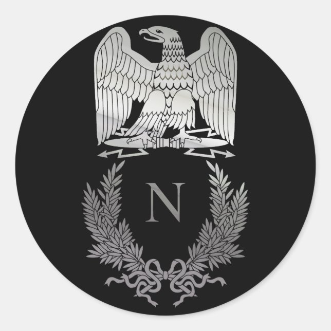 Napoleon Bonaparte Emblem Runder Aufkleber (Vorderseite)