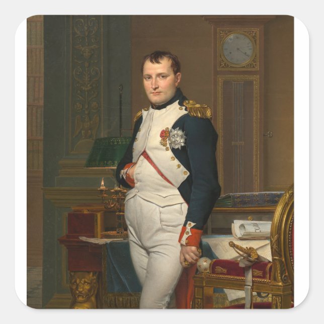 Napoleon Bonaparte französischer König Quadratischer Aufkleber (Vorderseite)