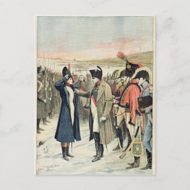 Napoleon Bonaparte präsentiert die Frau Postkarte (Vorderseite)