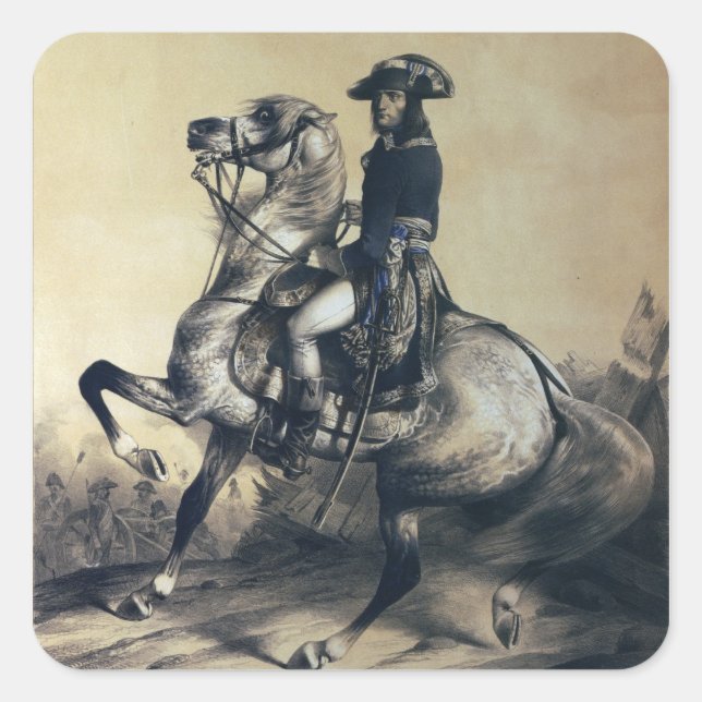 Napoleon Bonaparte Quadratischer Aufkleber (Vorderseite)