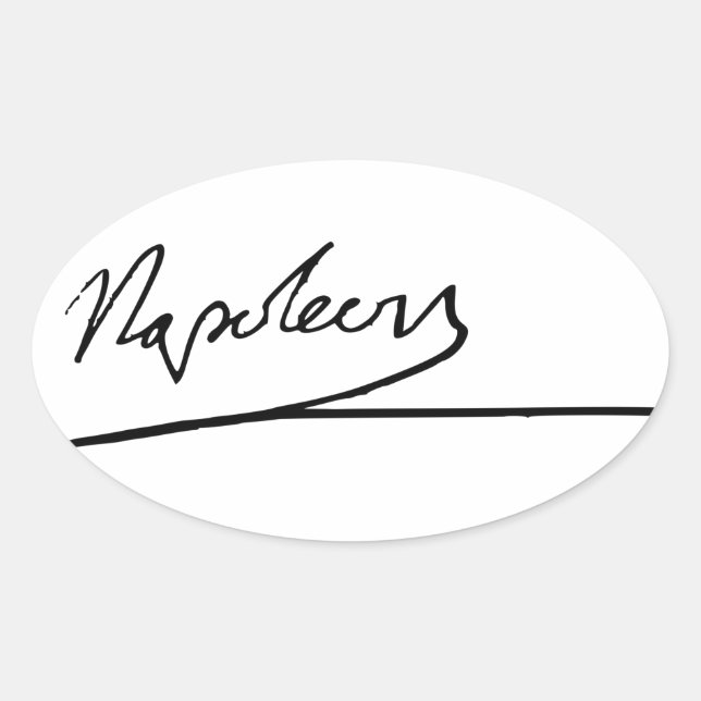 Napoleon Bonaparte Unterschrift Ovaler Aufkleber (Vorderseite)