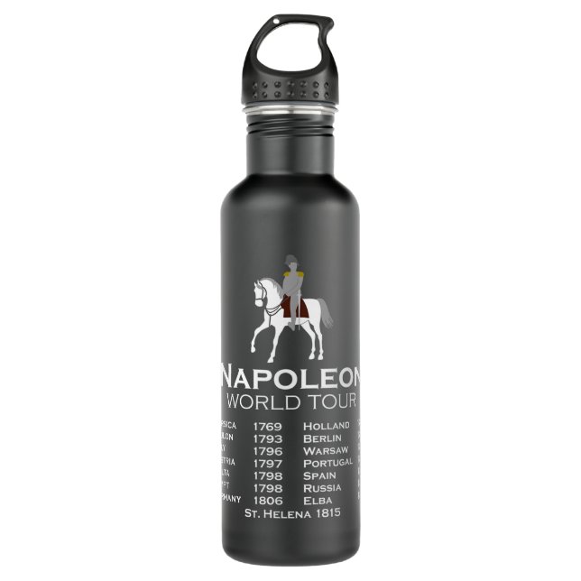 Napoleon Bonaparte Weltrundreise Geschichte für Mä Edelstahlflasche (Vorderseite)