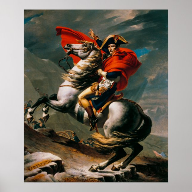 Napoleon Crossing the Alps by Jacques-Louis David Poster (Vorne)