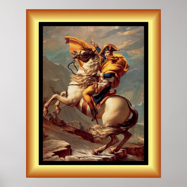 Napoleon Crossing The Alps ~Jacques-Louis David ~ Poster (Vorne)