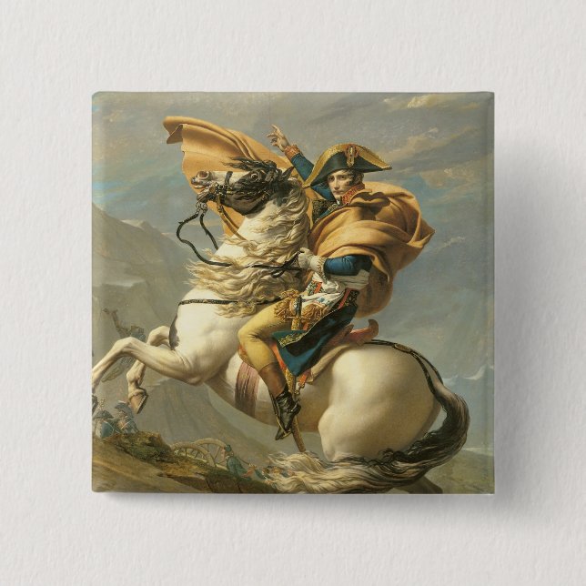 Napoleon, der die Alpen beim Bernhardiner Button (Vorderseite)