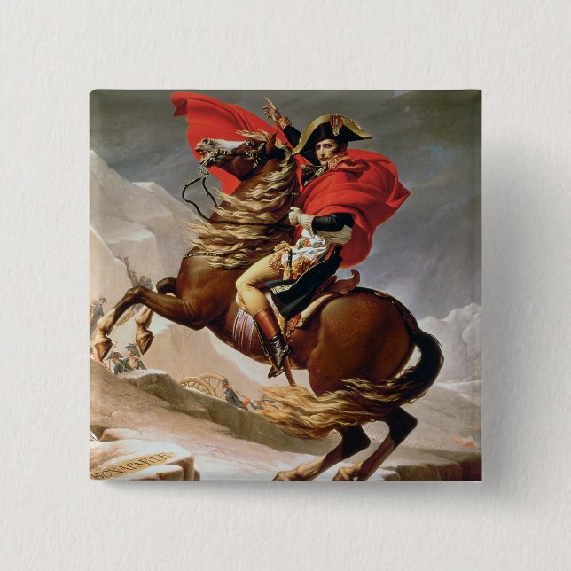 Napoleon, der die Alpen, c.1800 (Öl, überquert auf Button (Vorderseite)