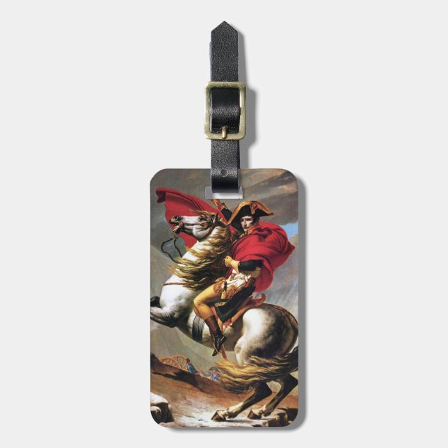 Napoleon, der die Alpen-Gepäckanhänger kreuzt Gepäckanhänger (Vorderseite vertikal)