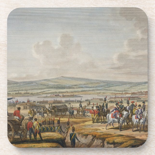 Napoleon, der die Belagerung besucht, arbeitet in Getränkeuntersetzer (Vorderseite)