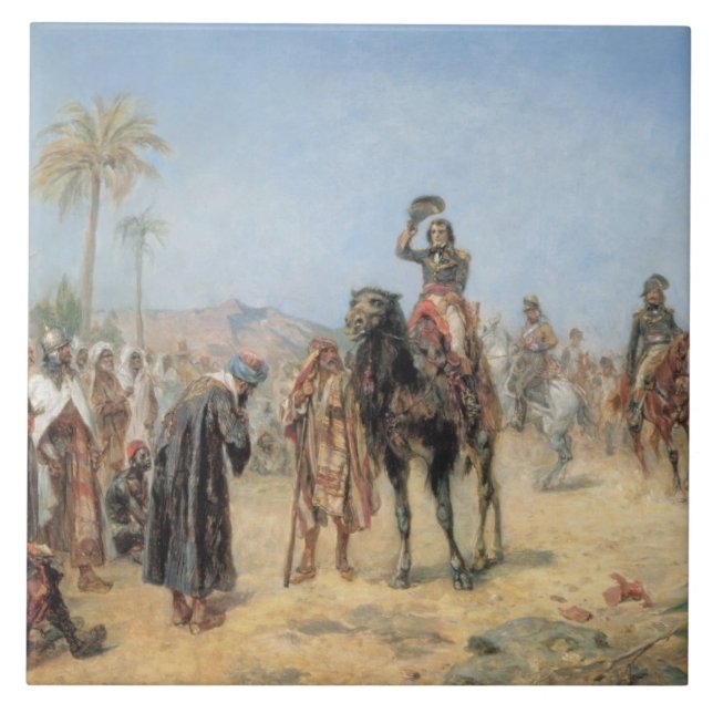 Napoleon, der in einer Ägypter-Oase ankommt (Öl Fliese (Vorderseite)