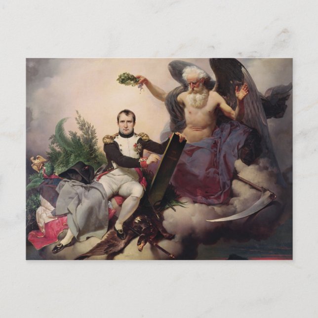 Napoleon gekrönt von der Zeit, vor 1833 Postkarte (Vorderseite)