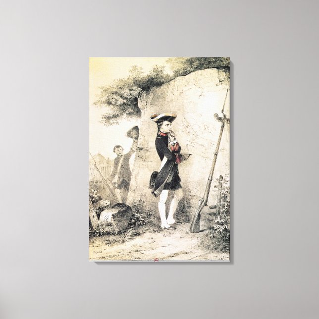 Napoleon I. an der Militärschule Leinwanddruck (Vorderseite)