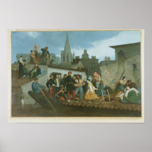 Napoleon III Besuch von Hochwasseropfern Poster