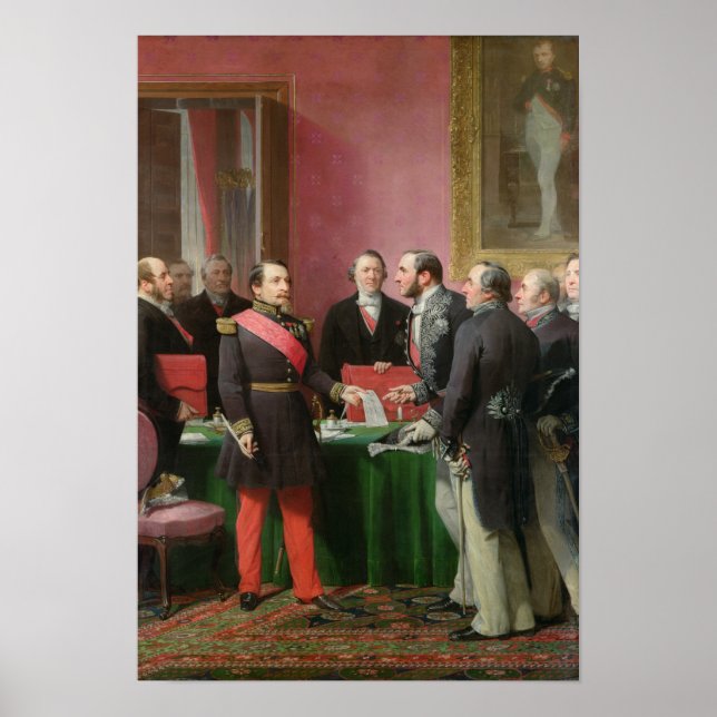 Napoleon III übergibt das Dekret Poster (Vorne)