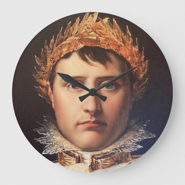 Napoleon Laurel-Wreath Crowned Hero Große Wanduhr (Vorderseite)