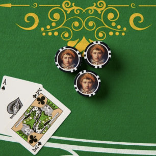 Napoleon Lorbeerkranz gekrönter Held Poker Chips