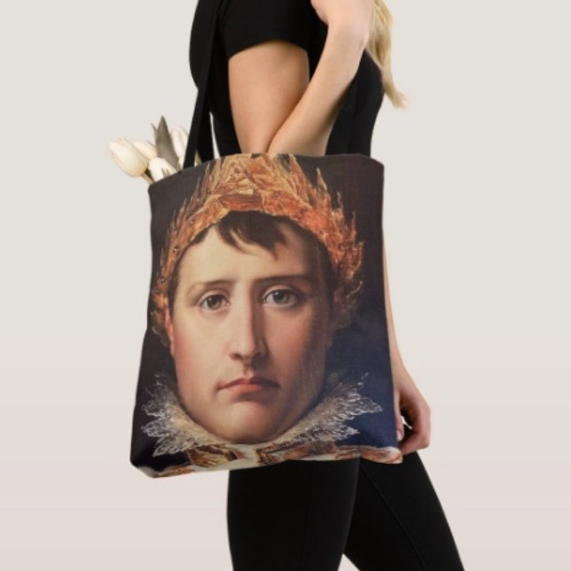 Napoleon Lorbeerkranz gekrönter Held Tasche (Napoleon’s Portrait Design Travel Tote Bag, laminated  for extra support. Made in USA. )