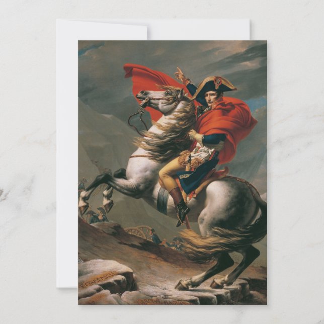 Napoleon mit Pferd, Schlacht am St. Bernard-Pass Einladung (Vorderseite)