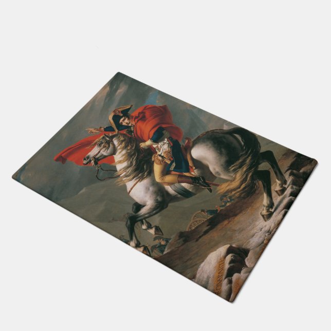 Napoleon mit Pferd, Schlacht am St. Bernard-Pass Fußmatte (Schrägansicht)