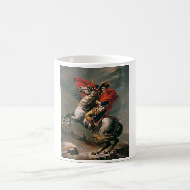 Napoleon mit Pferd, Schlacht am St. Bernard-Pass Kaffeetasse (Mittel)