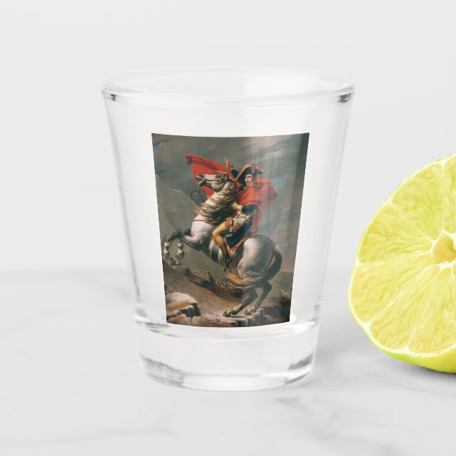 Napoleon mit Pferd, Schlacht am St. Bernard-Pass Schnapsglas (Vorderseite)