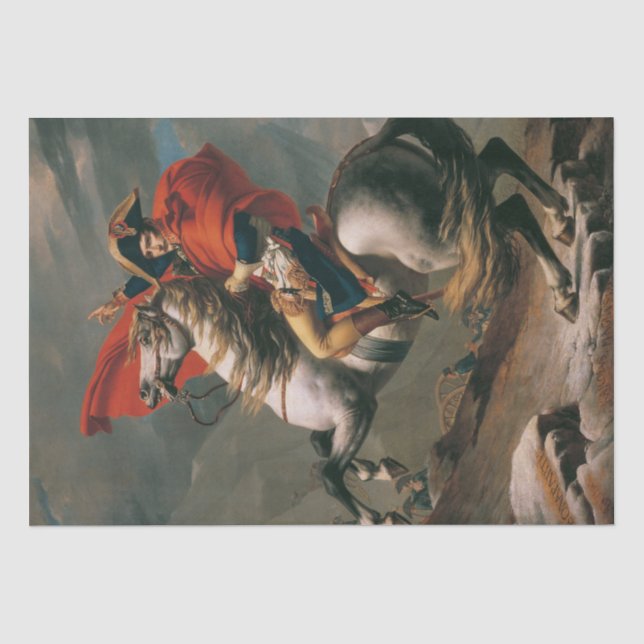 Napoleon mit Pferd, Schlacht am St. Bernard-Pass Seidenpapier (Vorderseite)