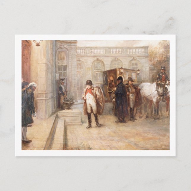 Napoleon nach Waterloo (Öl auf Leinwand) Postkarte (Vorderseite)