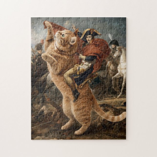 Napoleon reitet riesige Kampkatze                  (Vertikal)