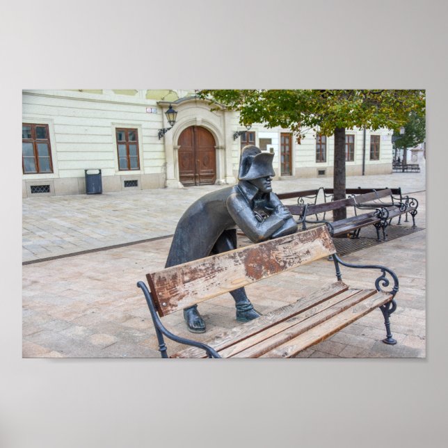 Napoleon Soldier Statue in Bratislava, Slowakei Poster (Vorne)