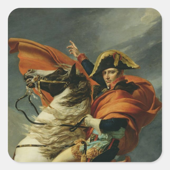 Napoleon über die Alpen 2 Quadratischer Aufkleber (Vorderseite)