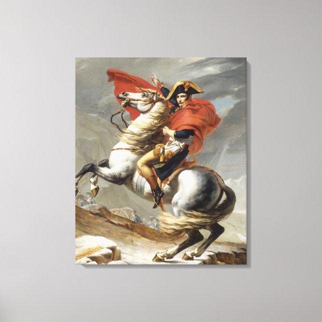 Napoleon über die Alpen - Jacques-Louis David Leinwanddruck (Vorderseite)