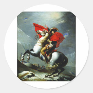 Napoleon überquert die Alpen Runder Aufkleber