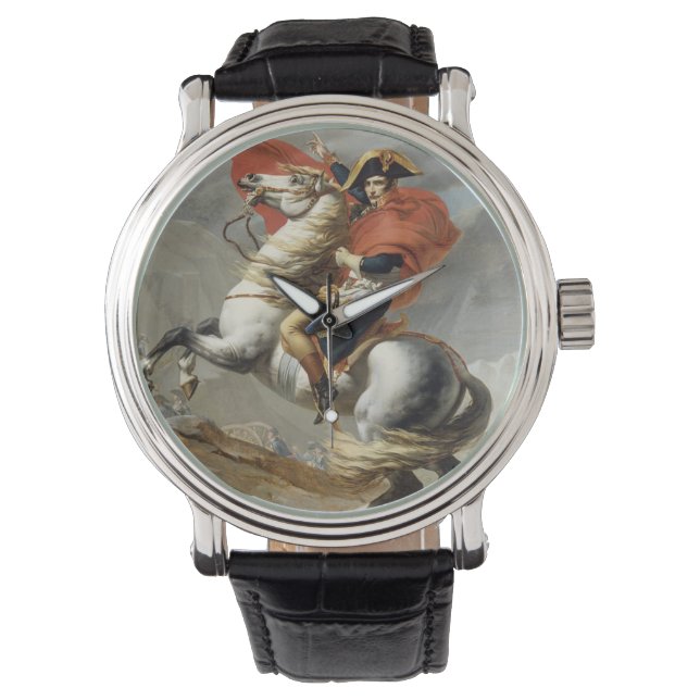 Napoleon überquert die Alpen von Jacques-Louis Dav Armbanduhr (Vorderseite)