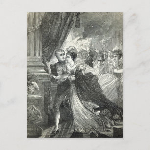Napoleon und Marie-Louise entkommen aus dem Postkarte