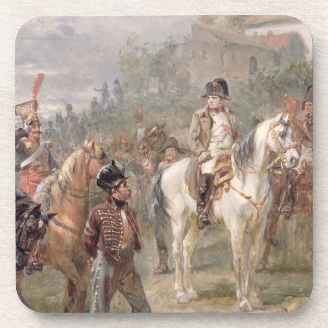 Napoleon und seine Truppen (Öl auf Platte) (Paar Getränkeuntersetzer (Vorderseite)