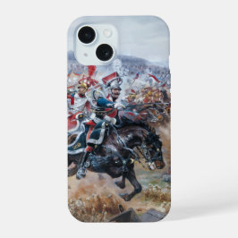 Napoleonische Schlacht Szene Malerei Leipzig  iPhone 15 Hülle