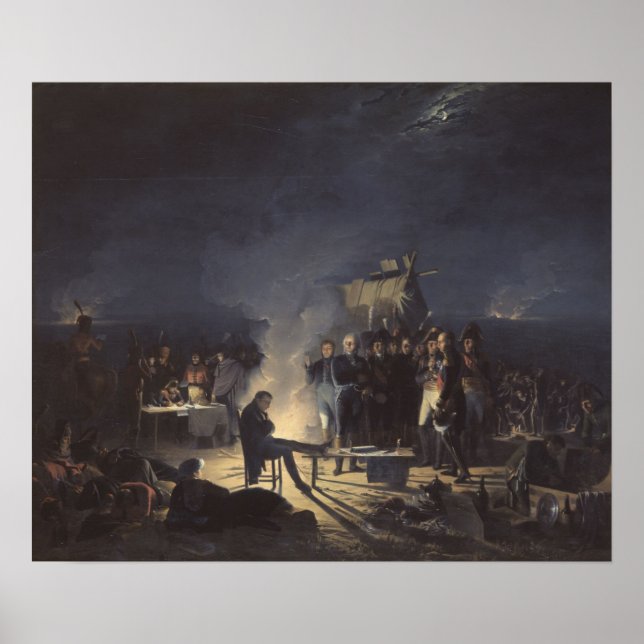 Napoleons Bivouac über die Nacht vor Wagram Poster (Vorne)