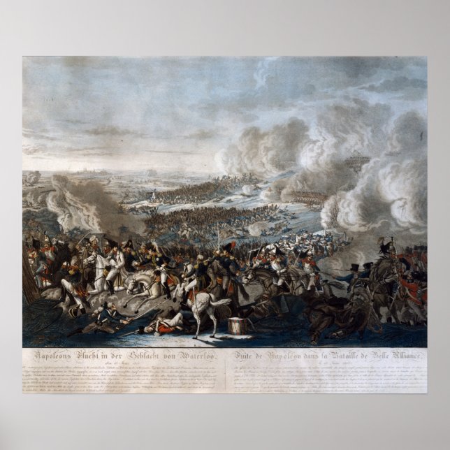 Napoleons Flucht aus der Schlacht von Waterloo Poster (Vorne)