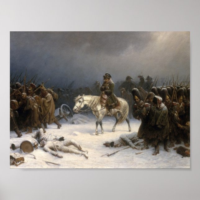 Napoleons Rückzug aus Moskau Poster (Vorne)