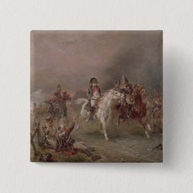 Napoleons Rückzug (Öl auf Leinwand) Button (Vorderseite)